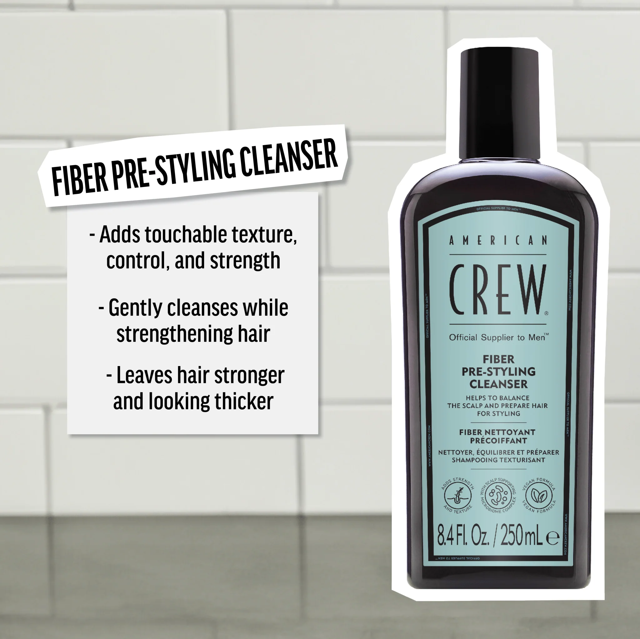 American Crew Fiber Pre-Styling Cleanser Shampoo 250ml - Image 3