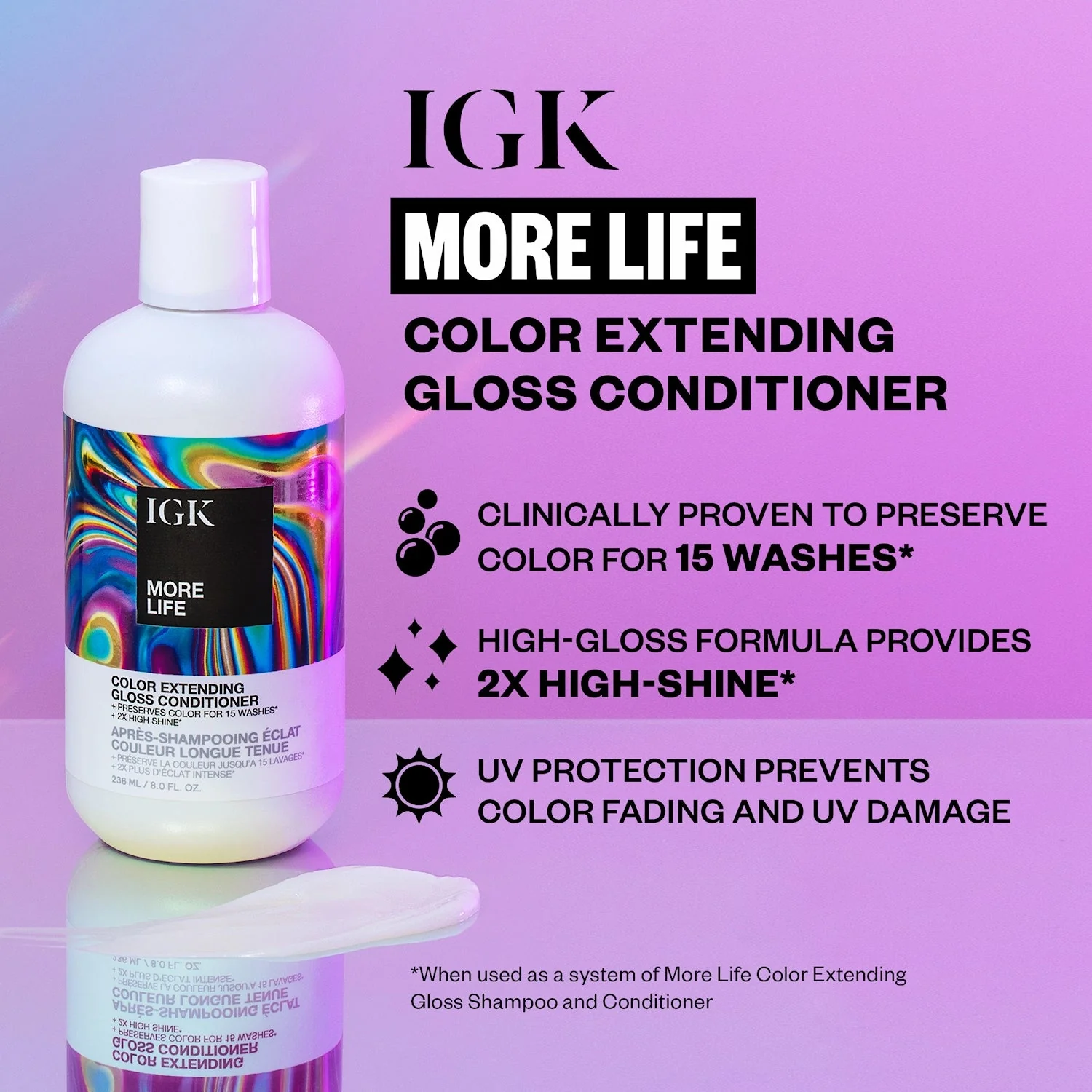 IGK Color Extending Gloss Conditioner 236 ml - Image 3