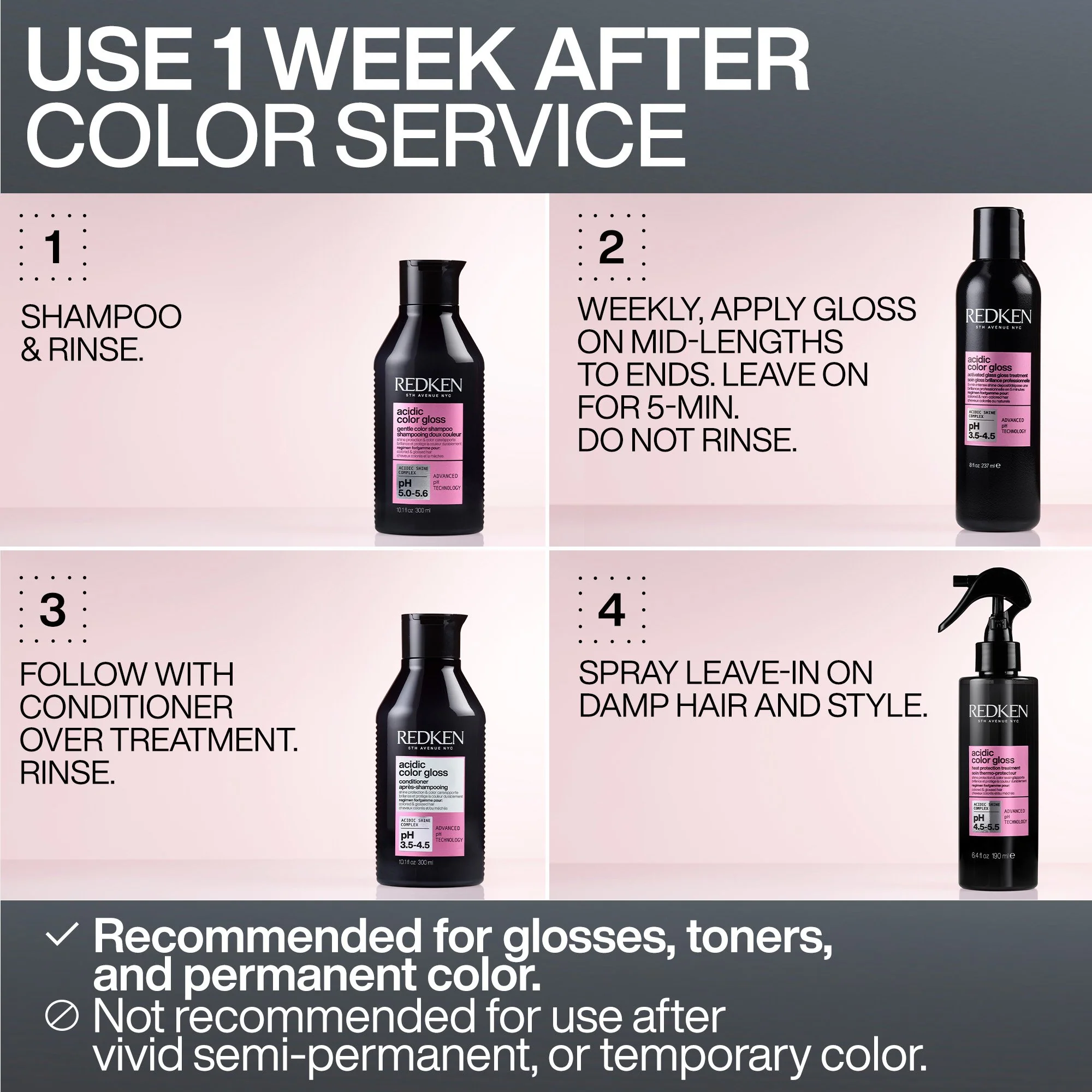 Redken Acidic Color Gloss Shampoo 300 ml - Image 7