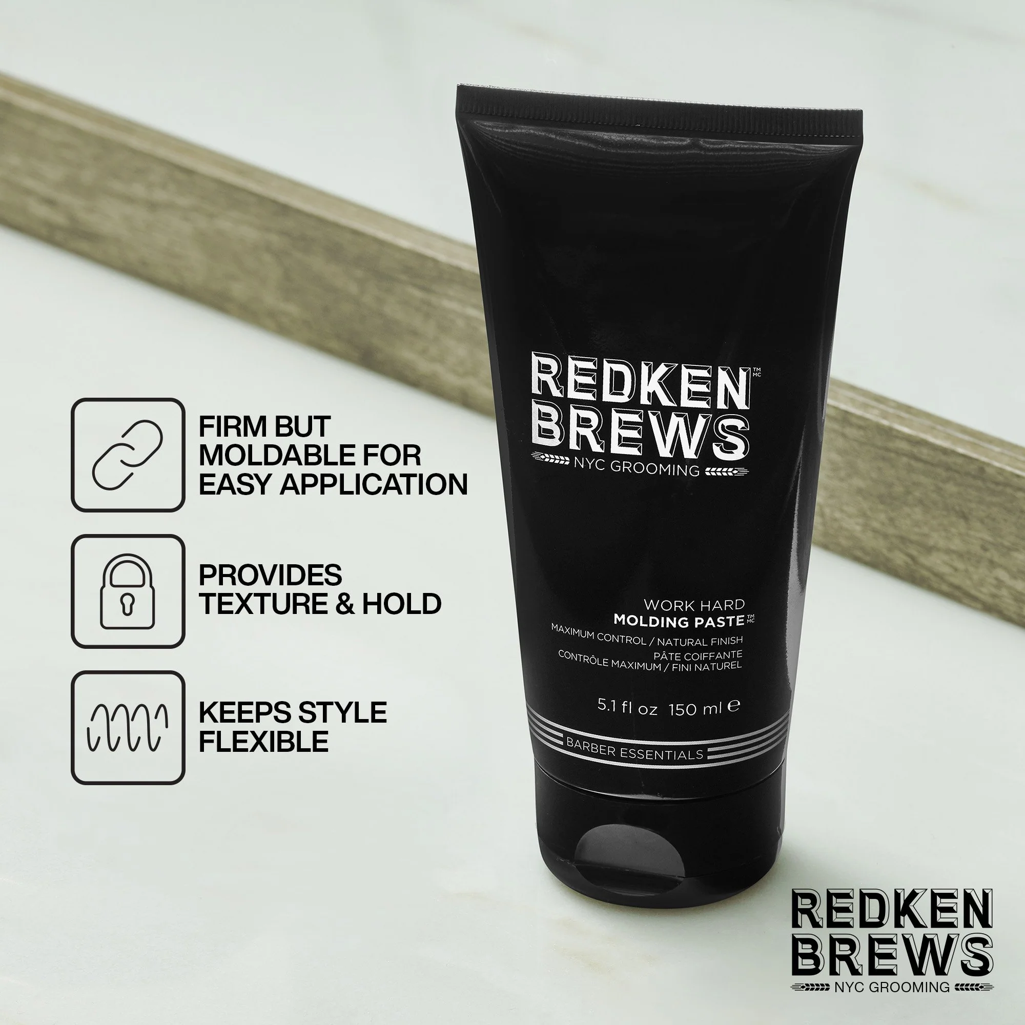 Redken Brews Work Hard Molding Paste 150 ml - Image 2